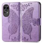 For Huawei Nova 12 Butterfly Love Flower Embossed Leather Phone Case(Light Purple) - 1