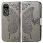 For Huawei Nova 12 Butterfly Love Flower Embossed Leather Phone Case(Gray) - 1