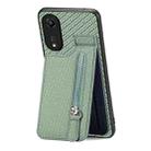 For OPPO A58 5G Carbon Fiber Vertical Flip Zipper Phone Case(Green) - 1