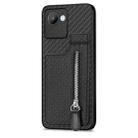 For Realme C30 Carbon Fiber Vertical Flip Zipper Phone Case(Black) - 2