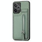 For Realme Neo7 Carbon Fiber Vertical Flip Zipper Phone Case(Green) - 2