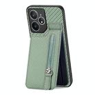 For Realme Neo7 Carbon Fiber Vertical Flip Zipper Phone Case(Green) - 3