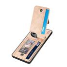 For vivo X90 Carbon Fiber Vertical Flip Zipper Phone Case(Khaki) - 3