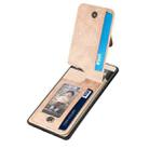 For Google Pixel 7 Carbon Fiber Vertical Flip Zipper Phone Case(Khaki) - 3