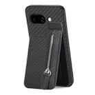 For Google Pixel 9a Carbon Fiber Vertical Flip Zipper Phone Case(Black) - 2