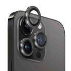 For iPhone 14 Pro / 14 Pro Max NORTHJO Camera Lens Tempered Glass CD Vein Metal Ring Film(Black) - 1