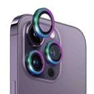 For iPhone 14 Pro / 14 Pro Max NORTHJO Camera Lens Tempered Glass CD Vein Metal Ring Film(Colorful) - 1