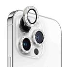 For iPhone 14 Pro / 14 Pro Max NORTHJO Camera Lens Tempered Glass Bling Glitter Metal Ring Film(Silver) - 1