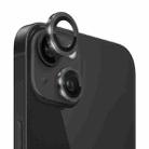 For iPhone 14 / 14 Plus NORTHJO Camera Lens Protector Tempered Glass CD Vein Metal Ring Film(Black) - 1