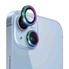 For iPhone 14 / 14 Plus NORTHJO Camera Lens Protector Tempered Glass CD Vein Metal Ring Film(Colorful) - 1