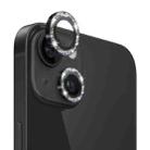 For iPhone 14 / 14 Plus NORTHJO Camera Lens Protector Tempered Glass Bling Glitter Metal Ring Film(Black) - 1