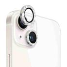 For iPhone 14 / 14 Plus NORTHJO Camera Lens Protector Tempered Glass Bling Glitter Metal Ring Film(Silver) - 1