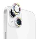 For iPhone 14 / 14 Plus NORTHJO Camera Lens Protector Tempered Glass Bling Glitter Metal Ring Film(Colorful) - 1