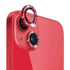 For iPhone 14 / 14 Plus NORTHJO Camera Lens Protector Tempered Glass Bling Glitter Metal Ring Film(Red) - 1