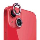 For iPhone 14 / 14 Plus NORTHJO Camera Lens Protector Tempered Glass Metal Rhinestone Ring Film(Red) - 1
