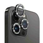 For iPhone 13 Pro / 13 Pro Max NORTHJO Camera Lens Protector Tempered Glass Bling Glitter Metal Ring Film(Black) - 1