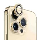 For iPhone 13 Pro / 13 Pro Max NORTHJO Camera Lens Protector Tempered Glass Metal Rhinestone Ring Film(Gold) - 1