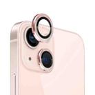 For iPhone 13 / 13 mini NORTHJO Camera Lens Tempered Glass CD Vein Metal Ring Film(Pink) - 1