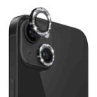 For iPhone 13 / 13 mini NORTHJO Camera Lens Tempered Glass Bling Glitter Metal Ring Film(Black) - 1