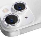 For iPhone 13 / 13 mini NORTHJO Camera Lens Tempered Glass Bling Glitter Metal Ring Film(Silver) - 2