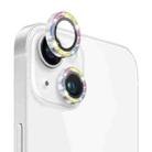 For iPhone 13 / 13 mini NORTHJO Camera Lens Tempered Glass Bling Glitter Metal Ring Film(Colorful) - 1