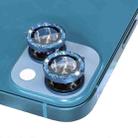 For iPhone 13 / 13 mini NORTHJO Camera Lens Tempered Glass Bling Glitter Metal Ring Film(Blue) - 3