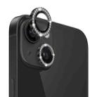 For iPhone 13 / 13 Mini NORTHJO Camera Lens Tempered Glass Metal Rhinestone Ring Film(Black) - 1