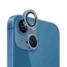 For iPhone 13 / 13 Mini NORTHJO Camera Lens Tempered Glass Metal Rhinestone Ring Film(Blue) - 1