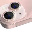 For iPhone 13 / 13 Mini NORTHJO Camera Lens Tempered Glass Metal Rhinestone Ring Film(Pink) - 2
