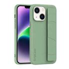 For iPhone 14 Plus Skin Elastic Wrist Grip Back Cover Phone Case(Light Green) - 1