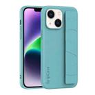 For iPhone 14 Plus Skin Elastic Wrist Grip Back Cover Phone Case(Blue) - 1