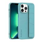 For iPhone 13 Pro Max Skin Elastic Wrist Grip Back Cover Phone Case(Blue) - 1