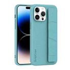 For iPhone 13 Skin Elastic Wrist Grip Back Cover Phone Case(Blue) - 1