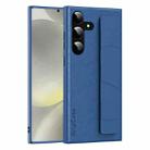 For Samsung Galaxy S24 5G Skin Elastic Wrist Grip Back Cover Phone Case(Navy Blue) - 1