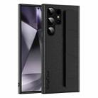 For Samsung Galaxy S25 Ultra 5G Skin Elastic Wrist Grip Back Cover Phone Case(Black) - 1