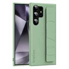 For Samsung Galaxy S25 Ultra 5G Skin Elastic Wrist Grip Back Cover Phone Case(Light Green) - 1