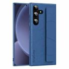 For Samsung Galaxy S25+ 5G Skin Elastic Wrist Grip Back Cover Phone Case(Navy Blue) - 1