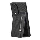 For Honor 80 Carbon Fiber Vertical Flip Zipper Phone Case(Black) - 2