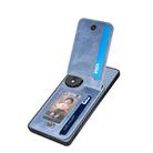 For Honor 80 Carbon Fiber Vertical Flip Zipper Phone Case(Blue) - 3