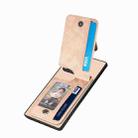 For Honor 80 SE Carbon Fiber Vertical Flip Zipper Phone Case(Khaki) - 3