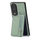 For Honor 80 Pro Carbon Fiber Vertical Flip Zipper Phone Case(Green) - 2