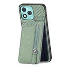 For Honor 400 Lite Global Carbon Fiber Vertical Flip Zipper Phone Case(Green) - 3