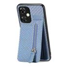 For Oneplus Nord CE 3 Lite Carbon Fiber Vertical Flip Zipper Phone Case(Blue) - 1