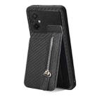 For Xiaomi POCO M5 4G Carbon Fiber Vertical Flip Zipper Phone Case(Black) - 1