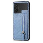 For Xiaomi POCO M5 4G Carbon Fiber Vertical Flip Zipper Phone Case(Blue) - 1