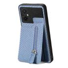 For Xiaomi POCO M5 4G Carbon Fiber Vertical Flip Zipper Phone Case(Blue) - 2