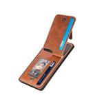 For Xiaomi POCO M5 4G Carbon Fiber Vertical Flip Zipper Phone Case(Brown) - 3
