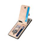 For Xiaomi POCO M5 4G Carbon Fiber Vertical Flip Zipper Phone Case(Khaki) - 3