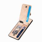 For Xiaomi 13 Carbon Fiber Vertical Flip Zipper Phone Case(Khaki) - 3