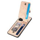 For Redmi 10 Carbon Fiber Vertical Flip Zipper Phone Case(Khaki) - 3